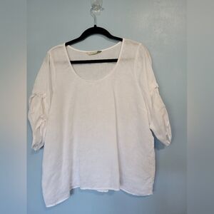 Chalet Women's Linen White Top Size Large